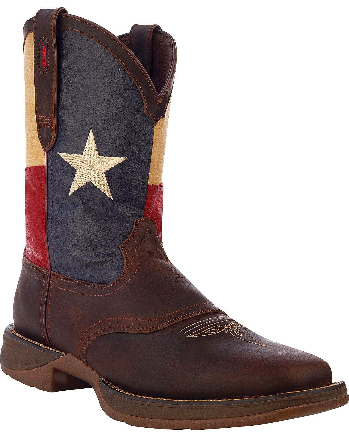 Men's Durango Rebel Texas Flag Western Performance Boots - Broad Squar