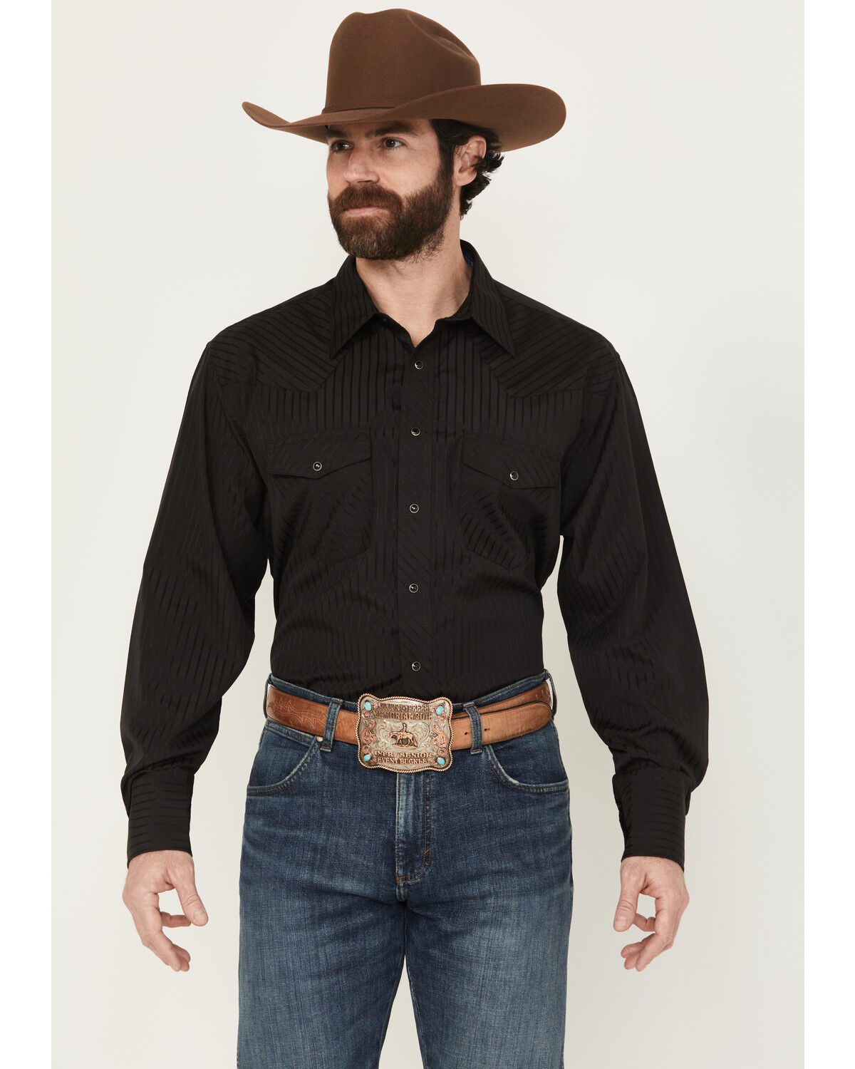 Men's Wrangler Tonal Long Sleeve Snap Western Shirt