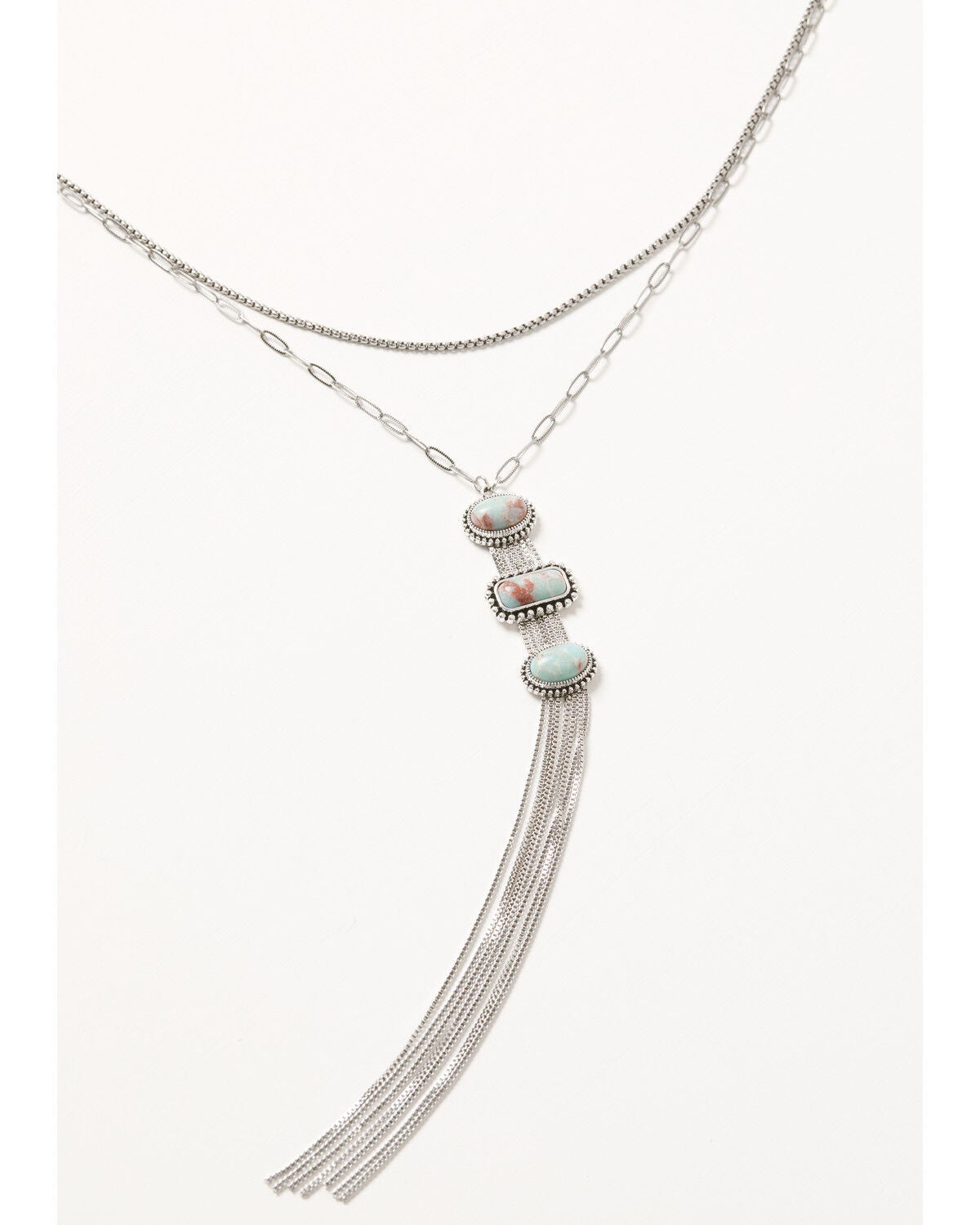 Women's Shyanne Triple Stone Jasper Fringe Necklace