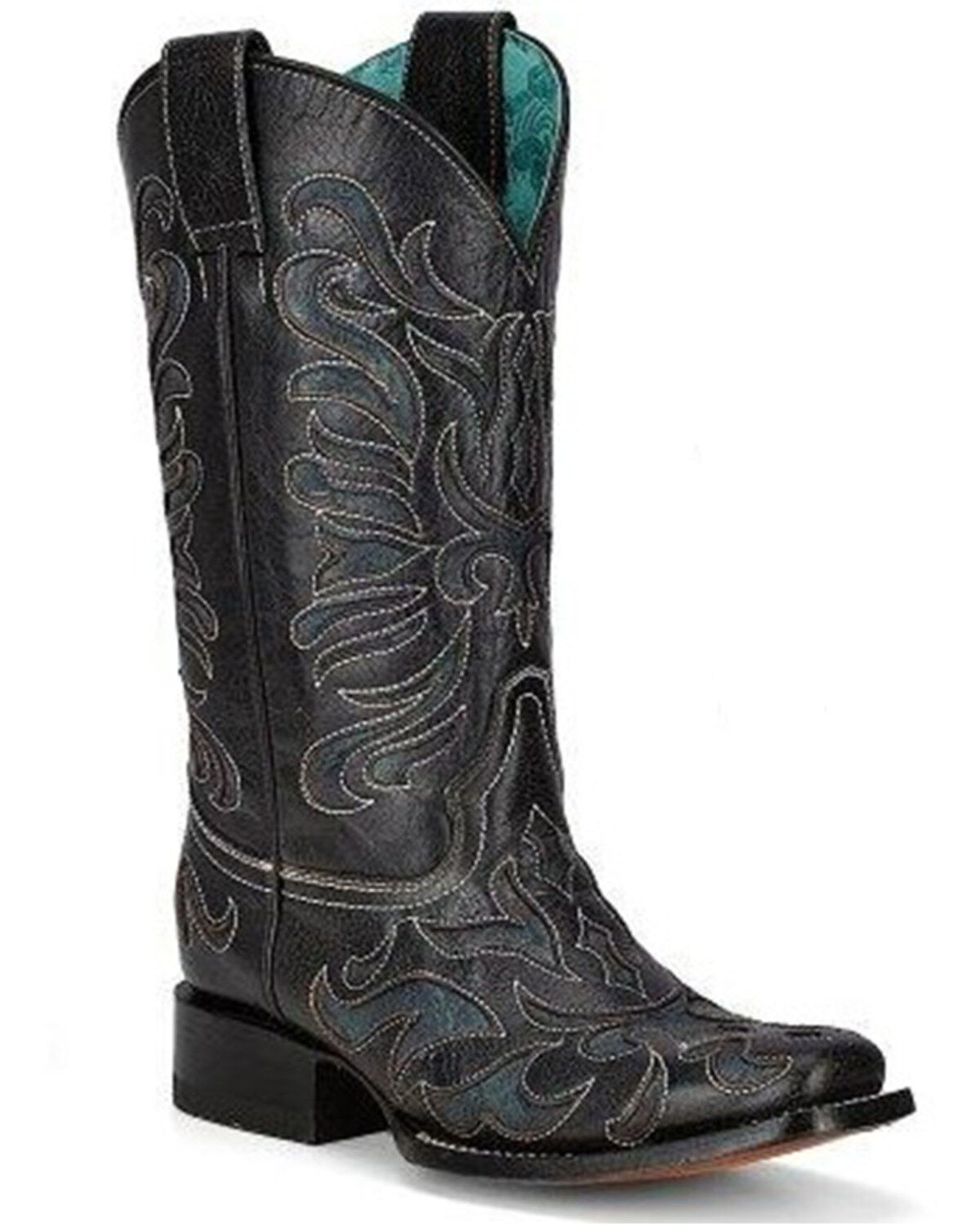 Women's Corral Embroidered Inlay Western Boots - Square Toe