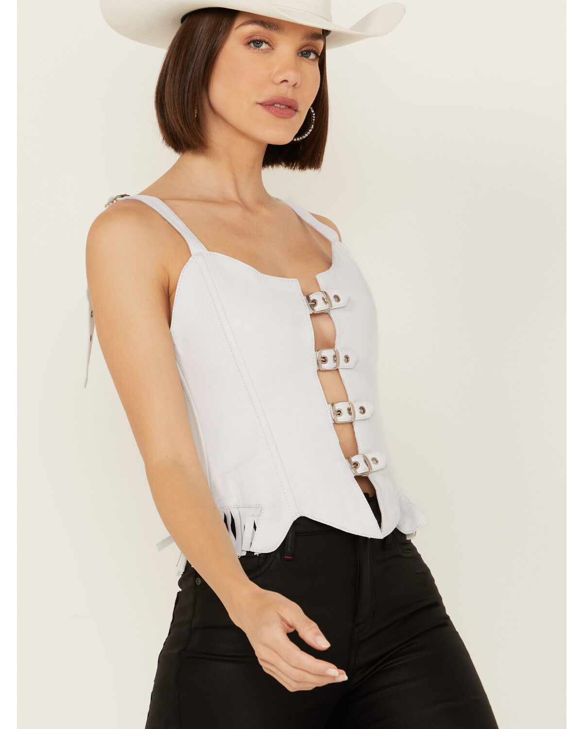 Women's Understated Leather Finish Line Corset