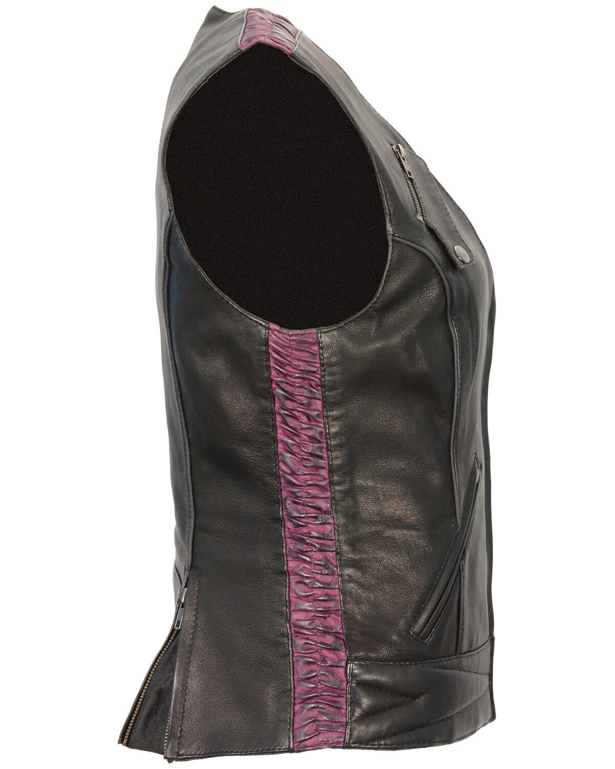 Women's Milwaukee Leather Lightweight Crinkle Snap Front Vest - 3X
