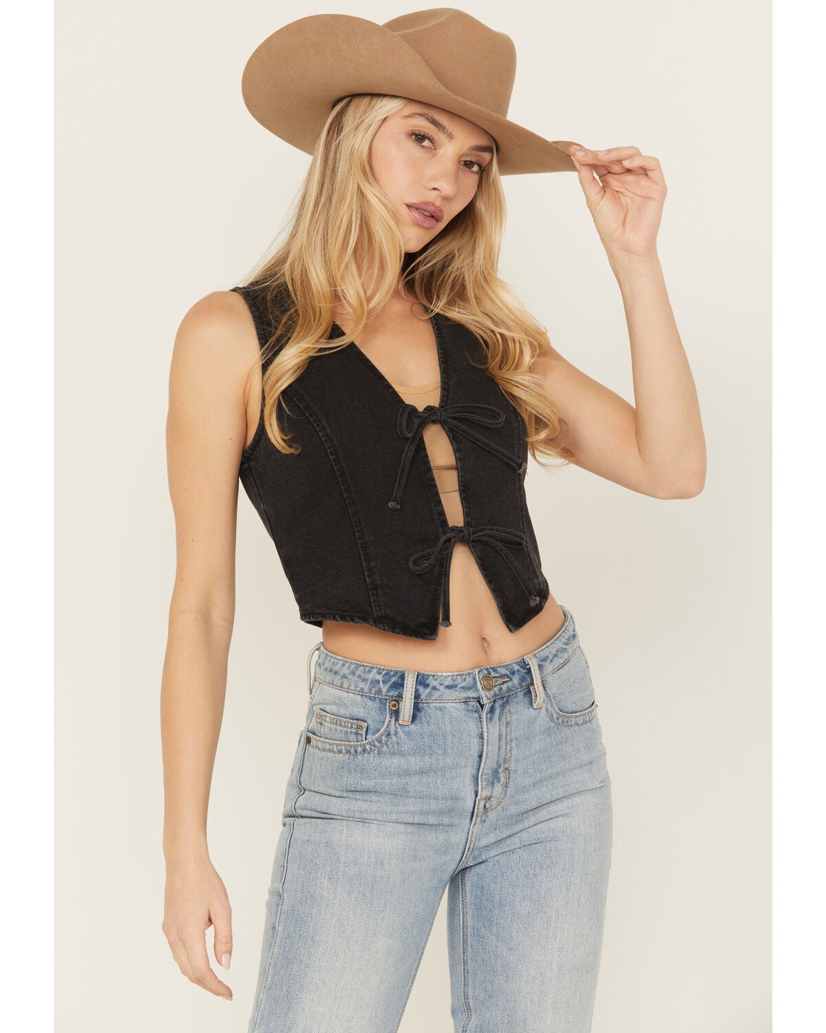 Women's 26 International Bow Tie Denim Vest