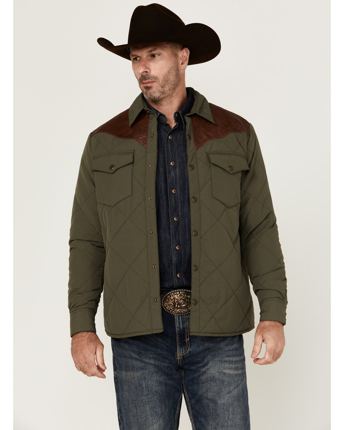 Men's Resistol Quilted Leather Yoke Jacket