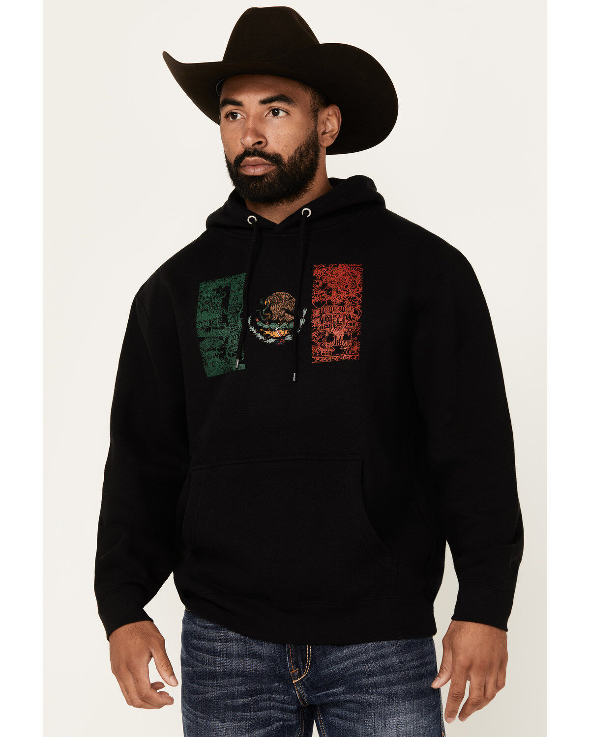 Men's Cody James Tiled Mexico Flag Hooded Sweatshirt