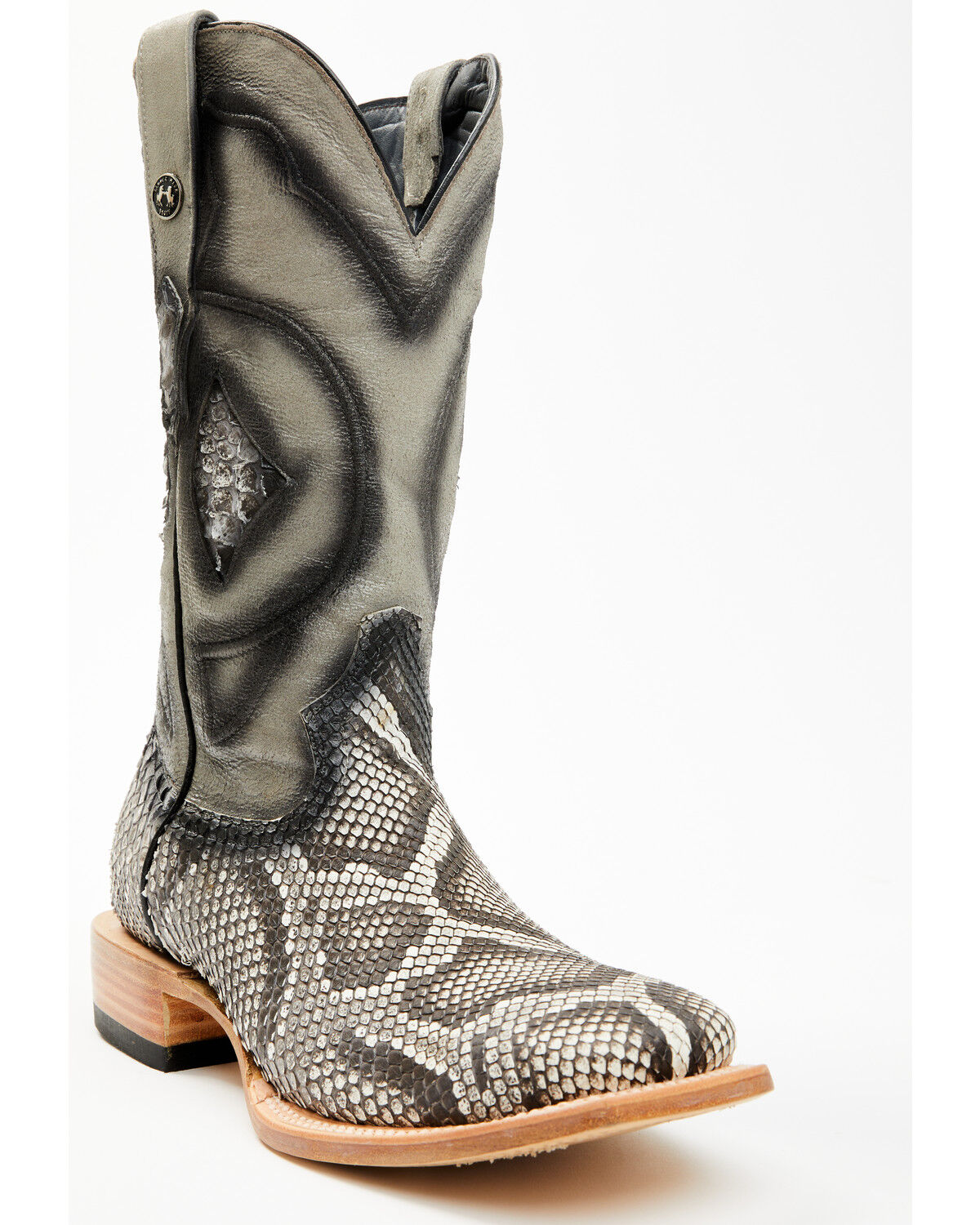 Men's Tanner Mark Exotic Python Western Boots - Broad Square Toe