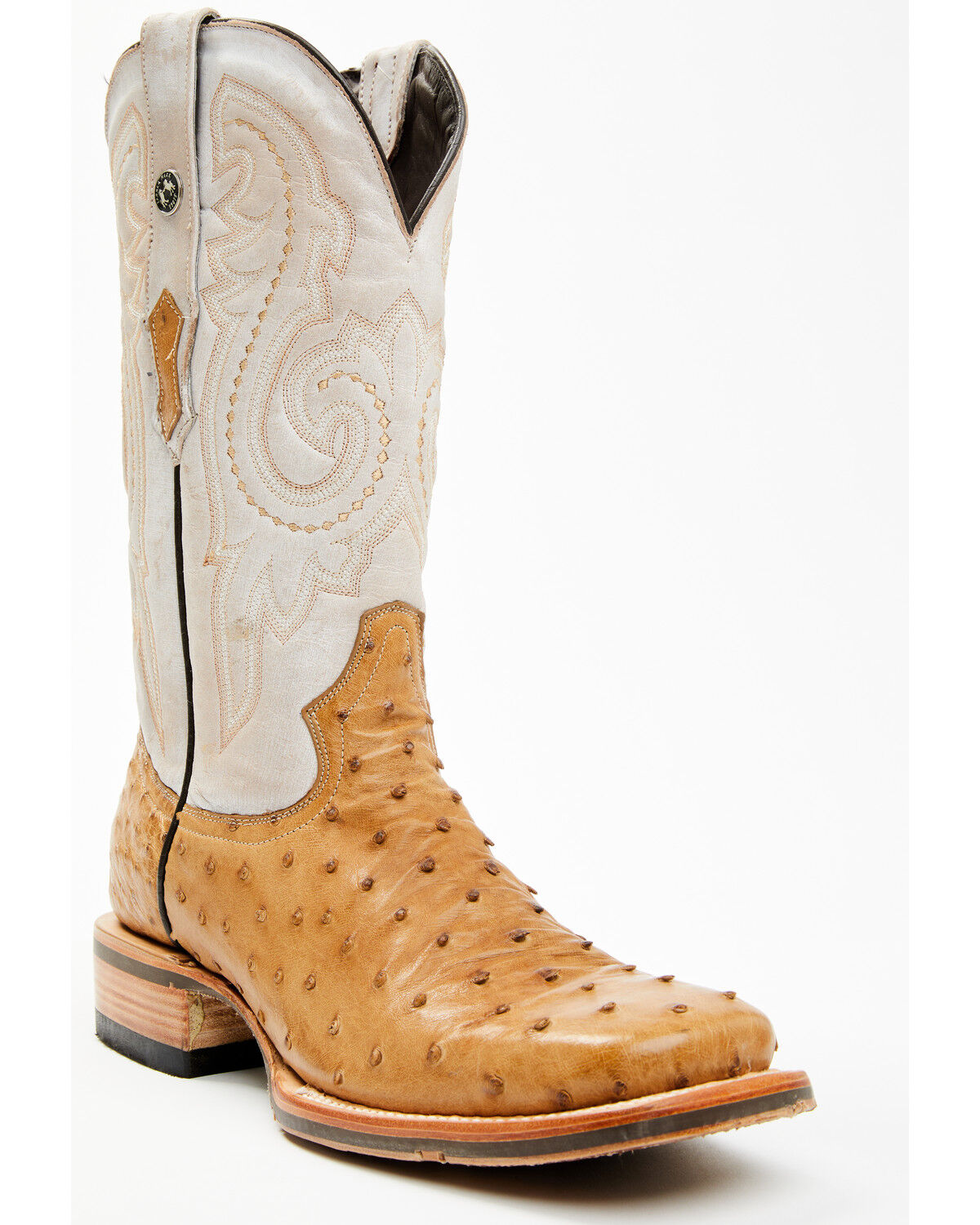 Men's Tanner Mark Exotic Ostrich Western Boots - Broad Square Toe