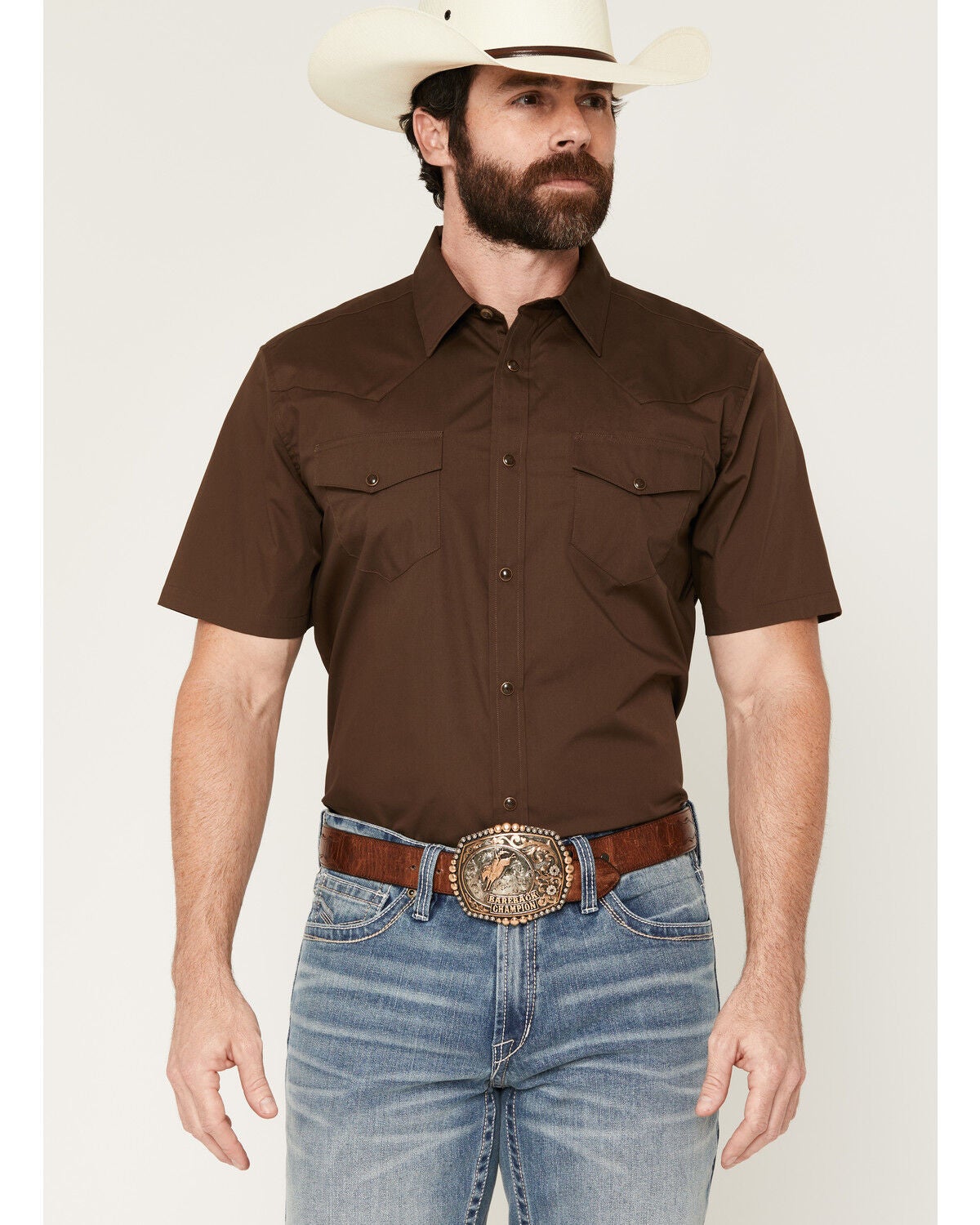 Men's Gibson Trading Co Solid Short Sleeve Snap Western Shirt