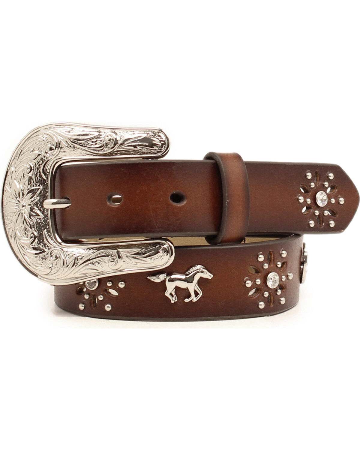 Girls' Ariat Rhinestone Horses Concho Western Belt