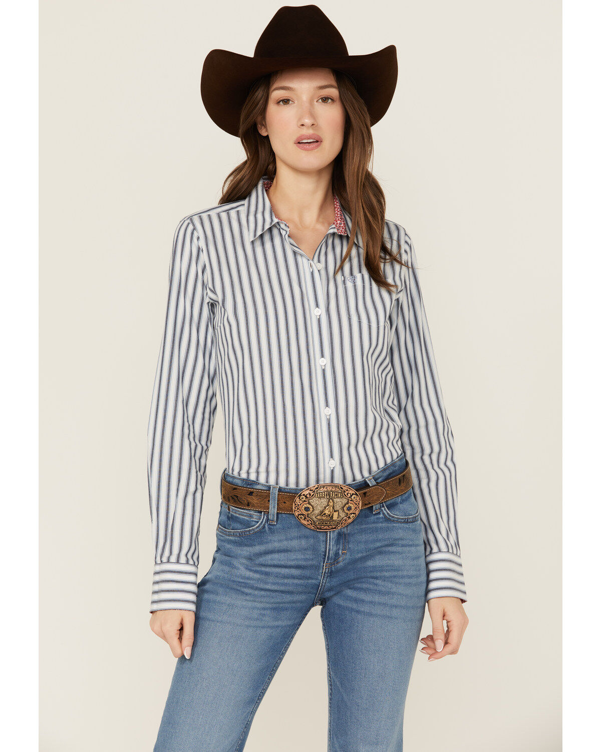 Women's Ariat Kirby Striped Long Sleeve Button-Down Stretch Western Sh