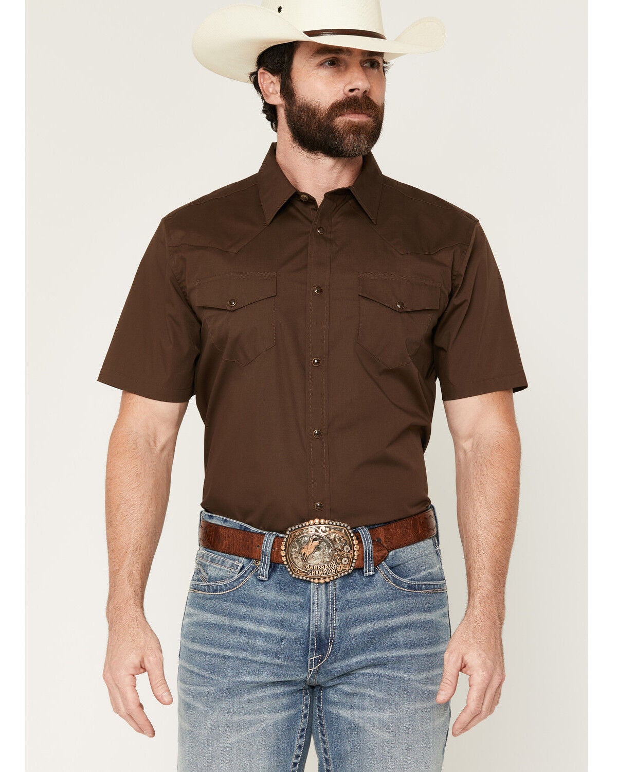 Men's Gibson Trading Co Solid Short Sleeve Snap Western Shirt - Big