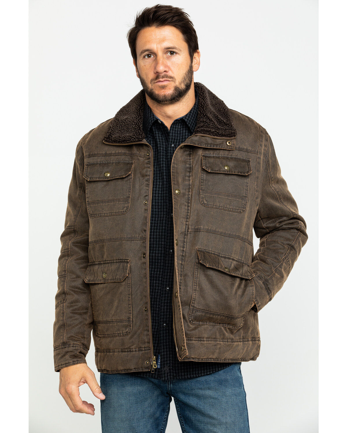 Men's Cripple Creek Enzyme Washed Storm Flap Sherpa Jacket