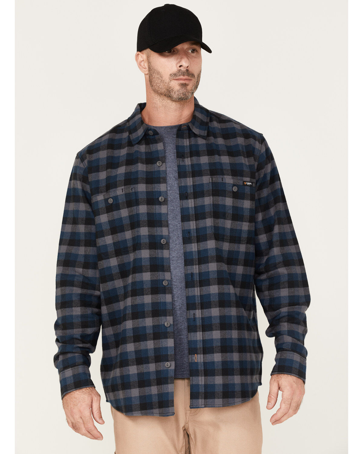 Men's Hawx Checker Long Sleeve Button-Down Flannel Shirt
