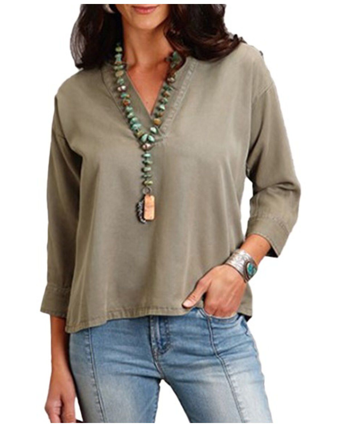 Women's Stetson Long Sleeve Peasant Top