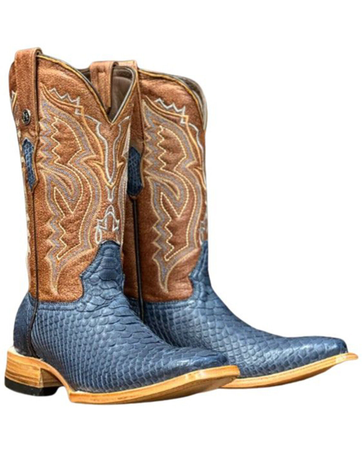 Men's Tanner Mark Exotic Python Western Boots - Broad Square Toe