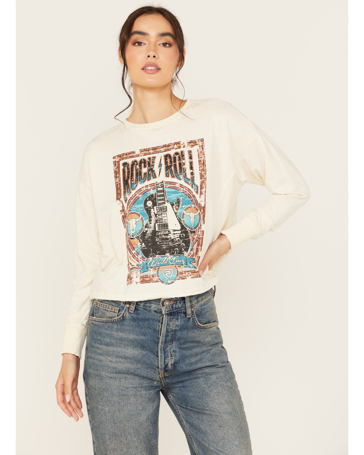 Women's Rock & Roll Denim Rock & Roll Long Sleeve Graphic Tee