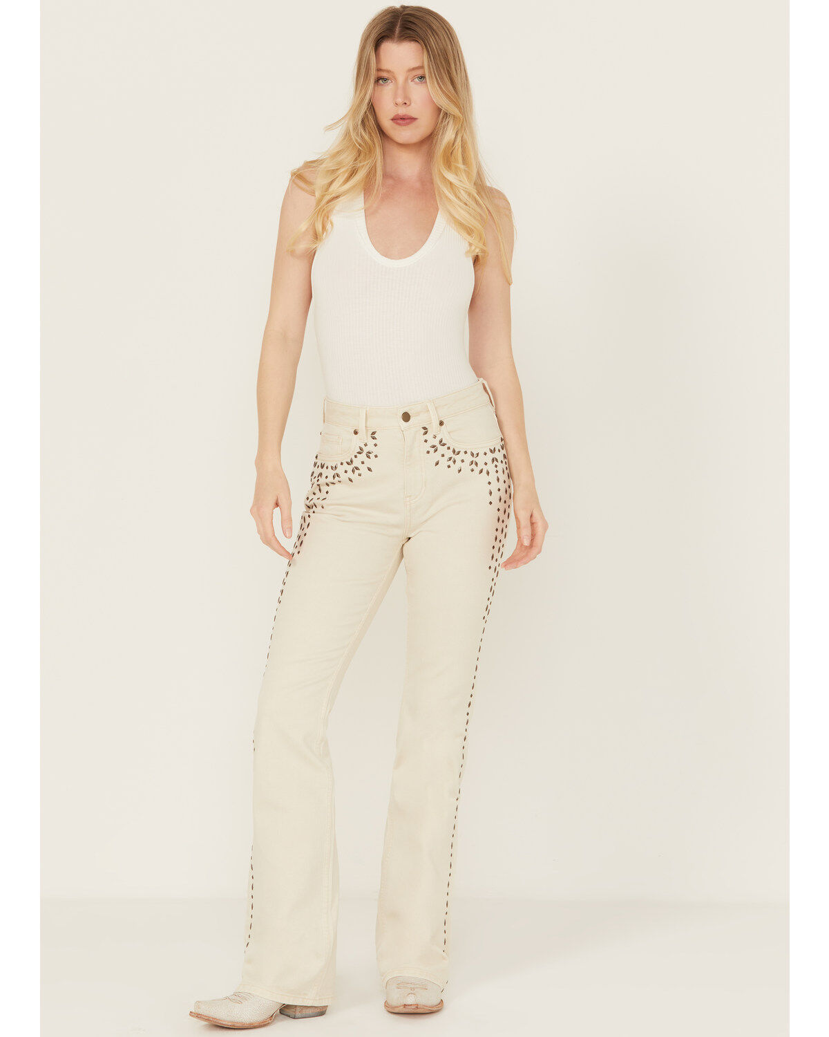 Women's Wonderwest Birch High Rise Studded Slim Bootcut Rigid-Like Str