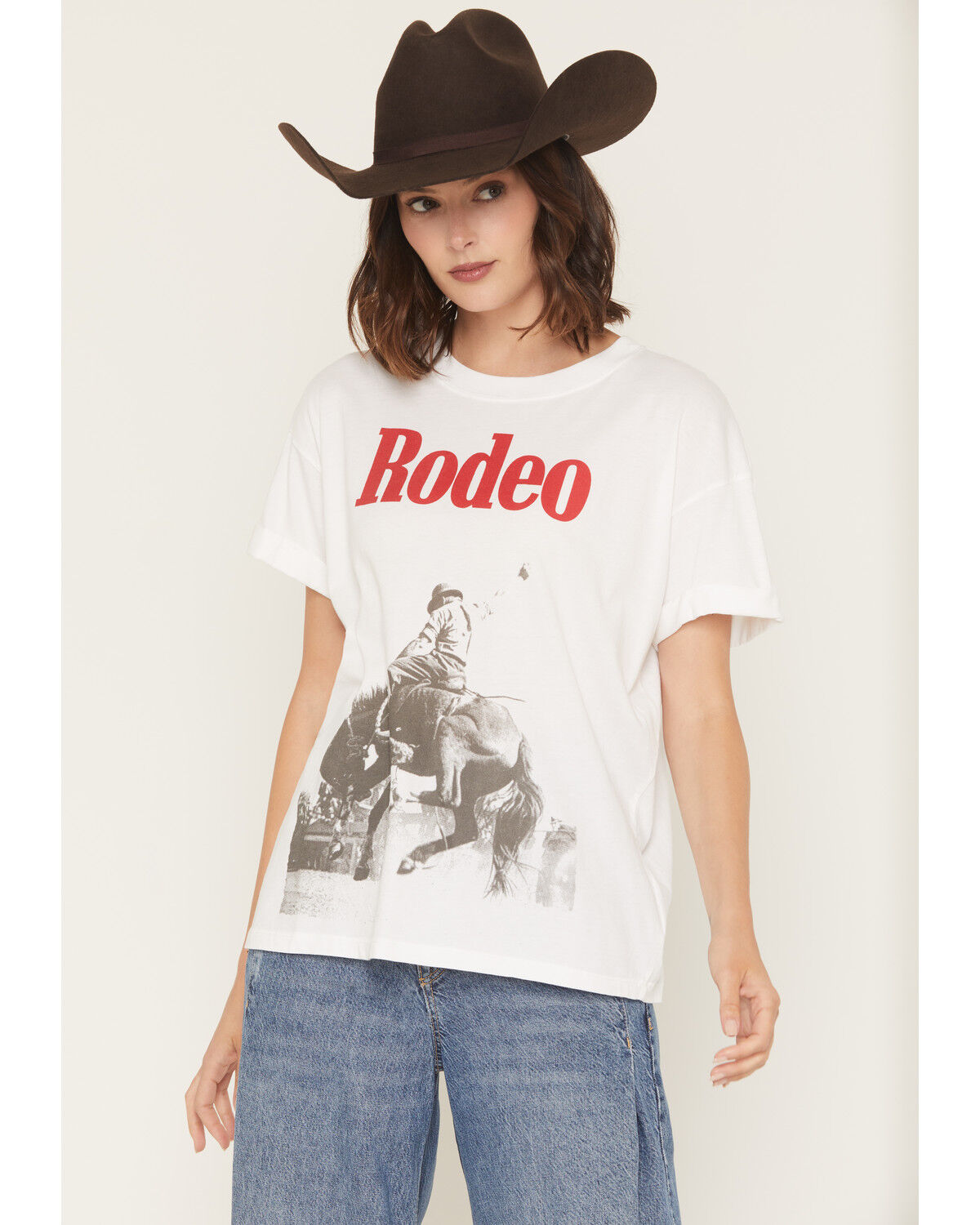 Women's Girl Dangerous Rodeo Horse Short Sleeve Graphic Tee