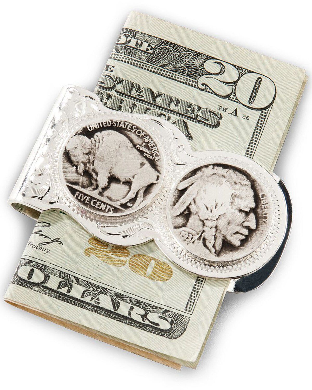 Montana Silversmiths Native American Nickel Money Clip