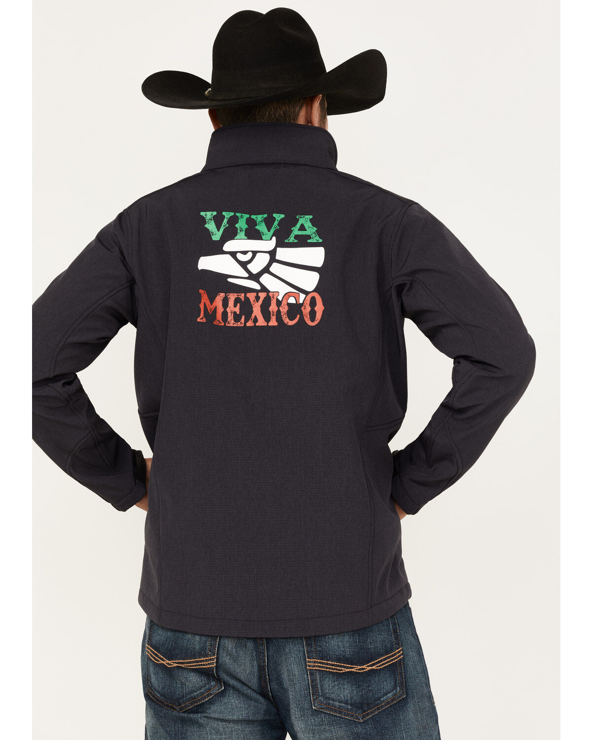 Men's Cowboy Hardware Viva Mexico Embroidered Zip-Front Softshell Jack
