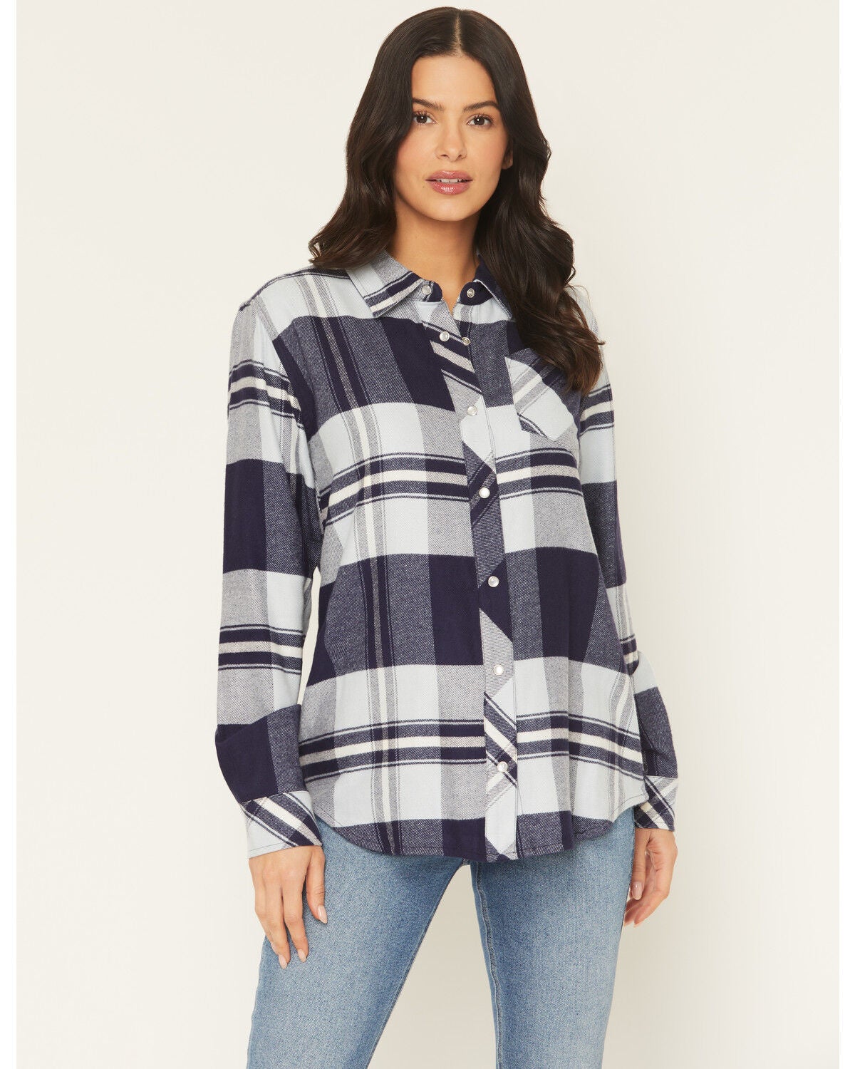 Women's Idyllwind Shadowood Plaid Print Long Sleeve Snap Flannel Shirt
