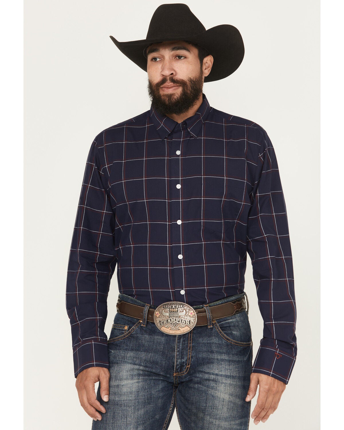 Men's Wrangler X Cody Johnson Plaid Print Long Sleeve Button-Down West