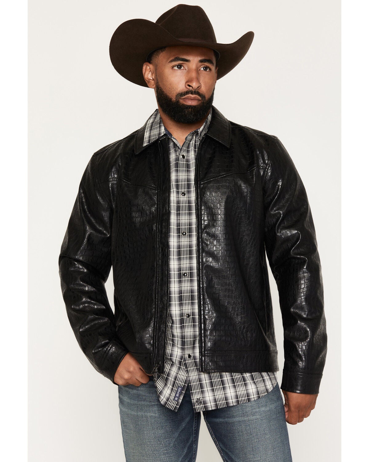 Men's Moonshine Spirit Cayman Faux Caiman Leather Jacket