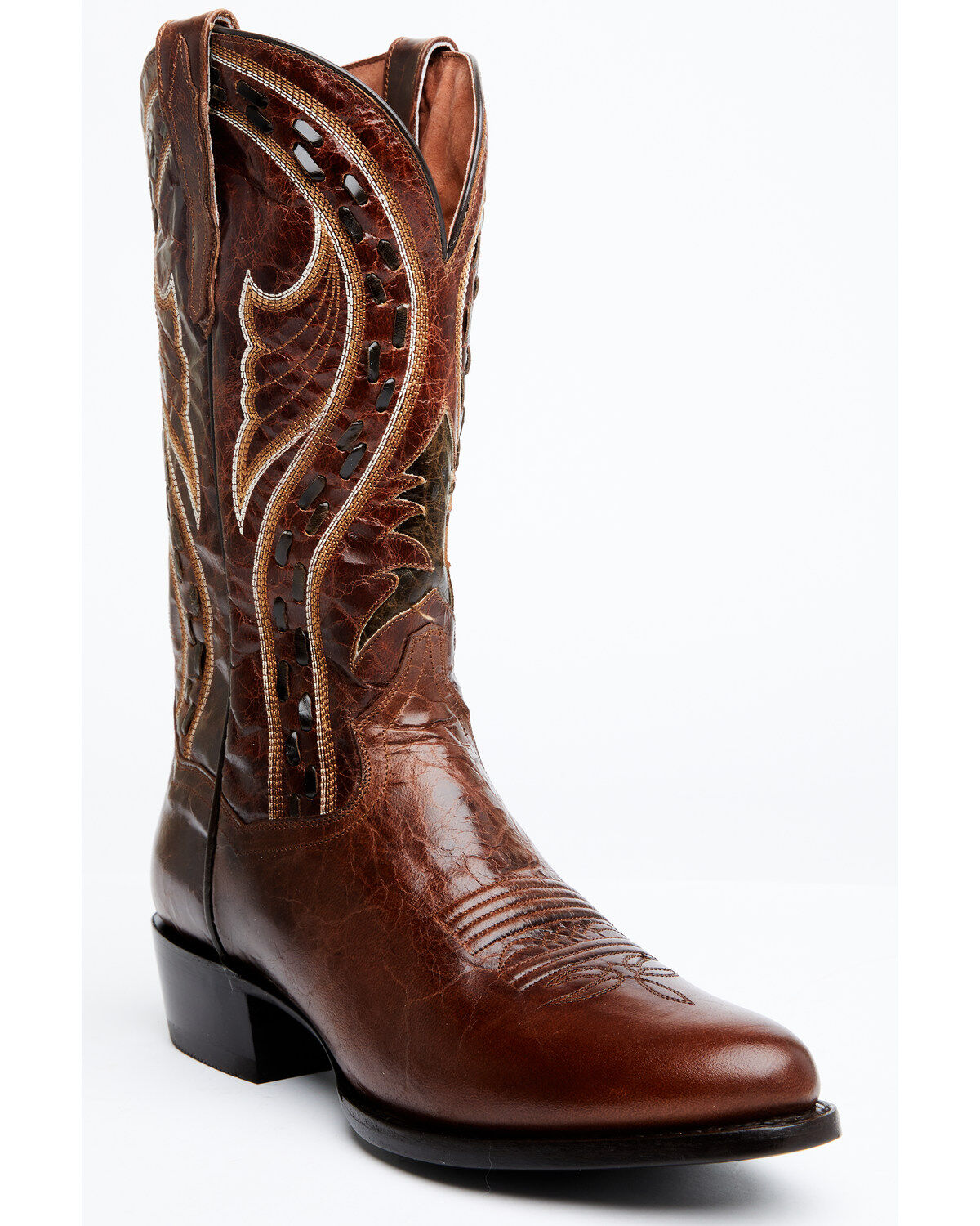 Men's Dan Post Swirled Embroidery Western Boots - Round Toe