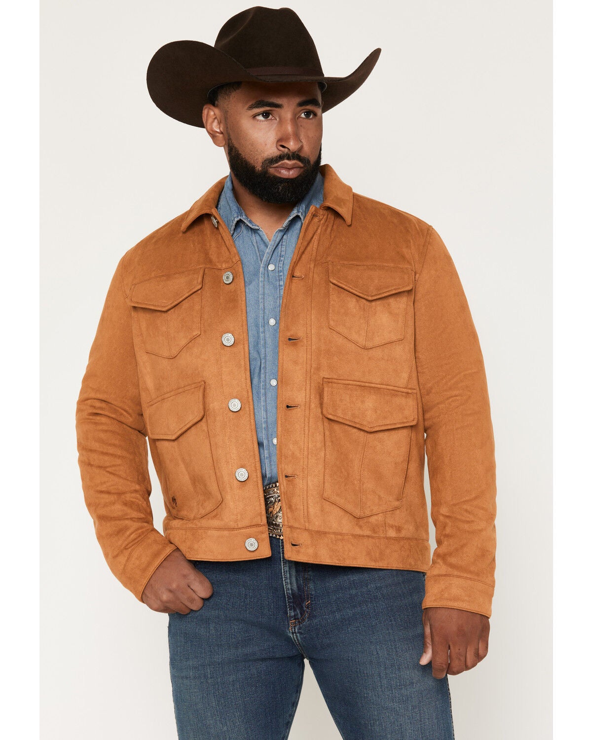 Men's Moonshine Spirit High Noon Faux Suede Leather Jacket