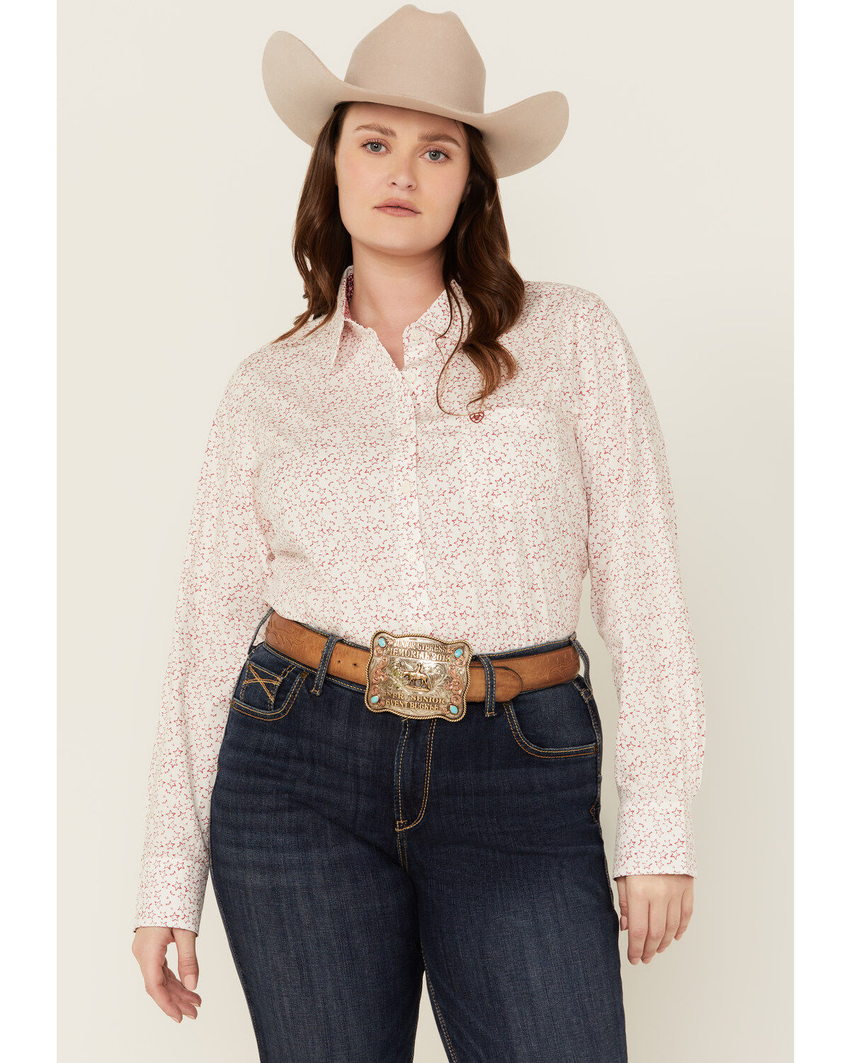Women's Ariat Kirby Stretch Star Print Button-Down Long Sleeve Western