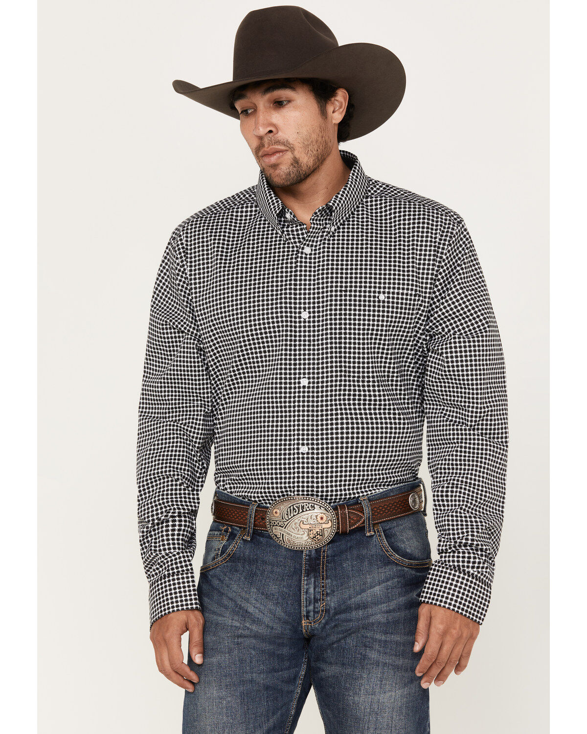 Men's RANK 45 Stunts Geo Print Long Sleeve Button-Down Western Shirt