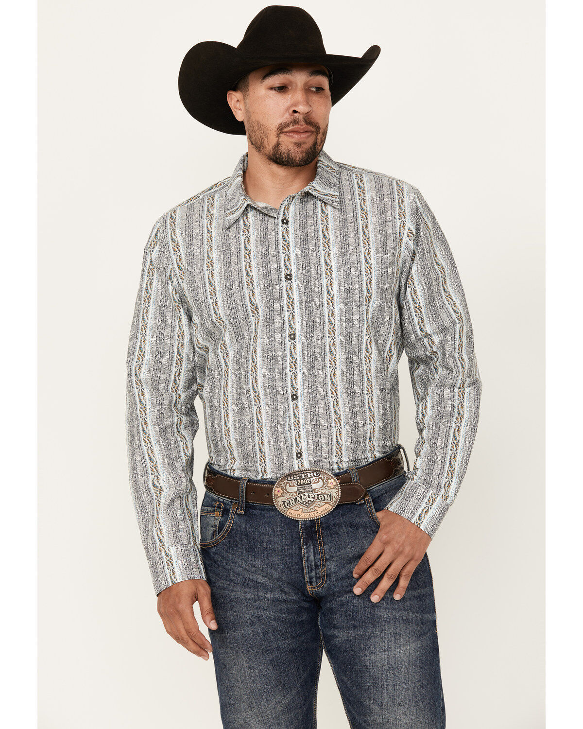Men's Gibson Trading Co Rough Road Striped Print Long Sleeve Button-Do
