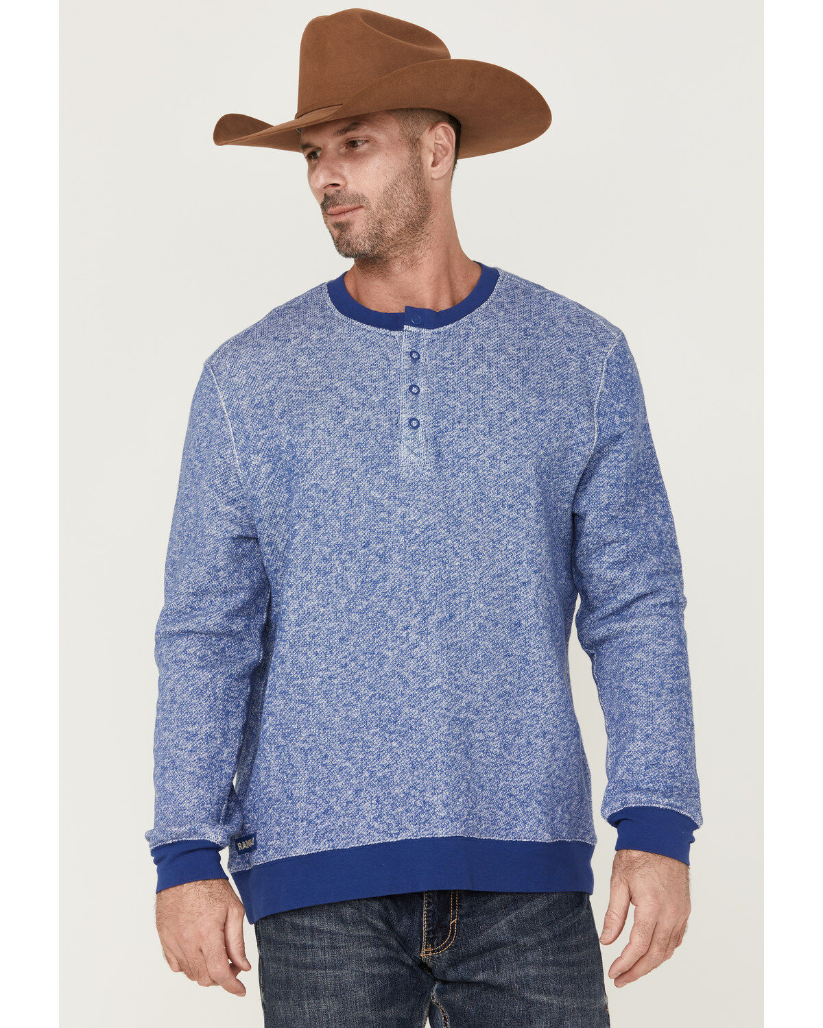 Men's RANK 45 Drover 1/4 Snap Front French Terry Long Sleeve Shirt