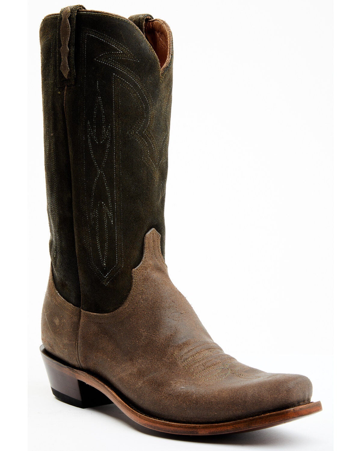 Men's Lucchese Distressed Shell Cowhide Western Boots - Snip Toe