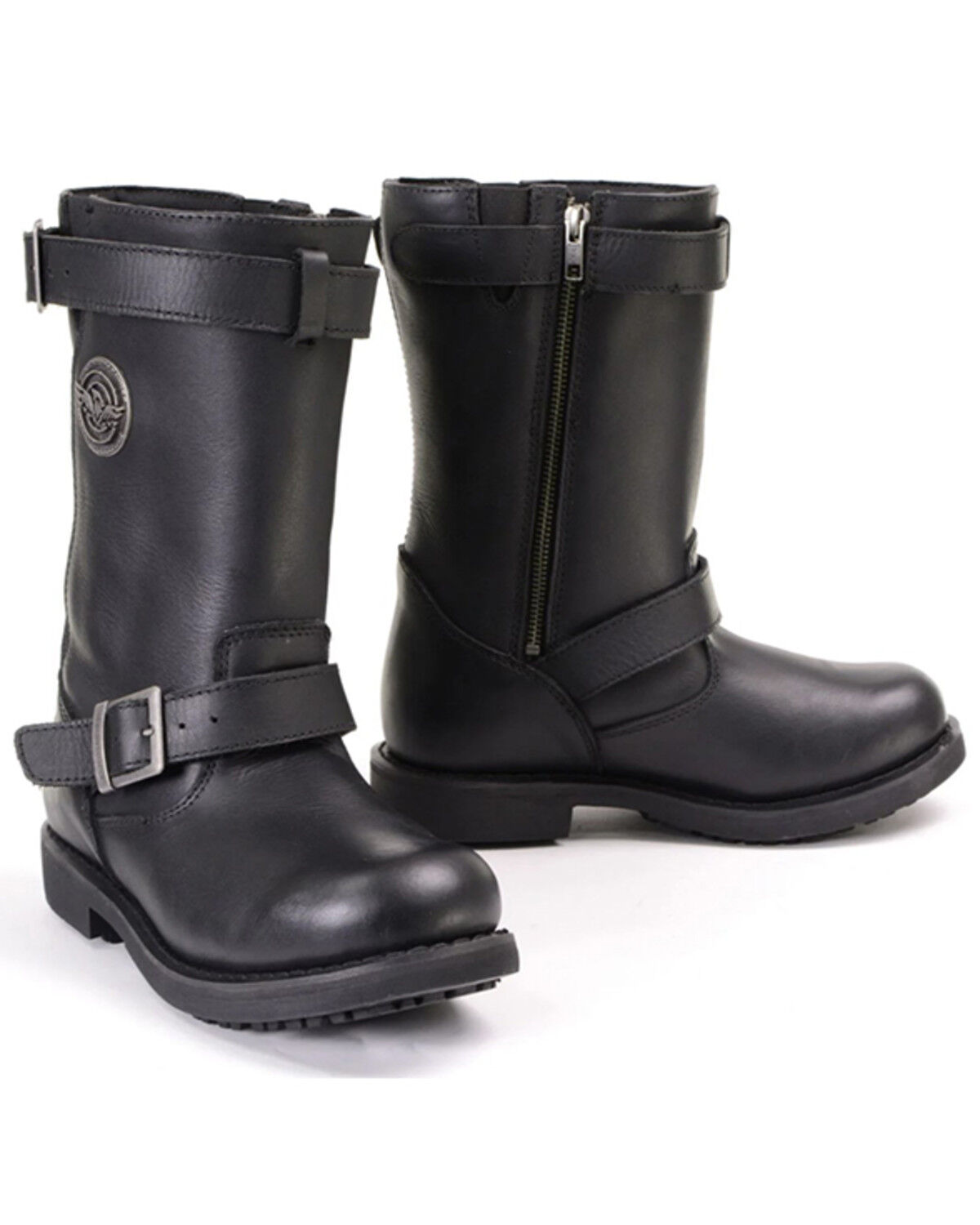 Women's Milwaukee Leather 11" Classic Engineer Motorcycle Boots - Roun