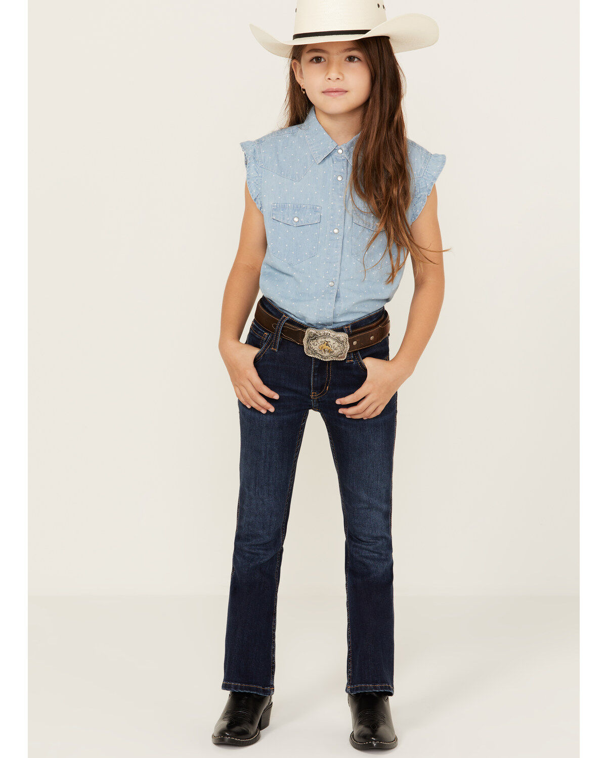 Girls' Shyanne Little Dark Wash Stretch Bootcut Riding Jeans
