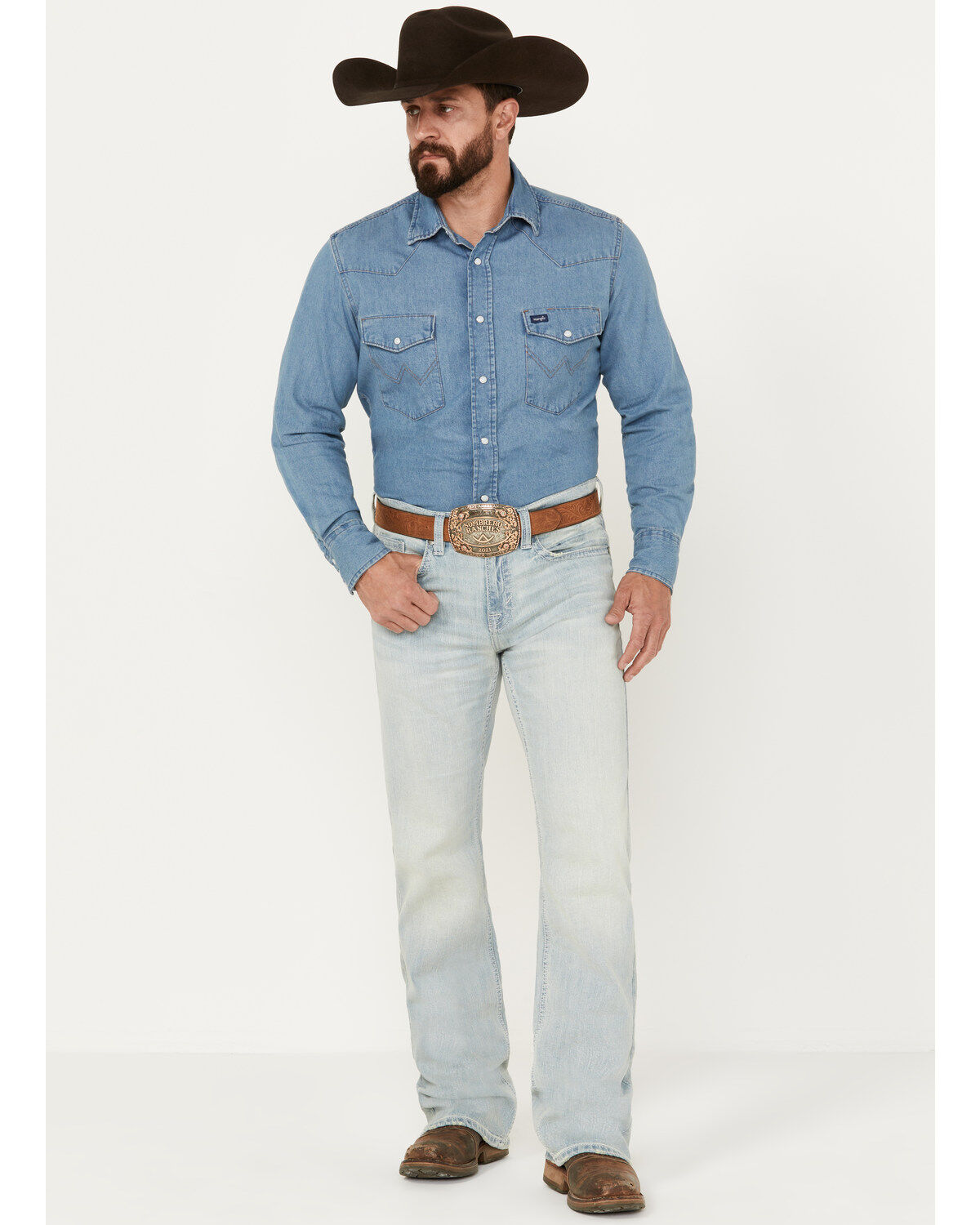 Men's Cody James Pioneer Light Wash Slim Bootcut Stretch Denim Jeans