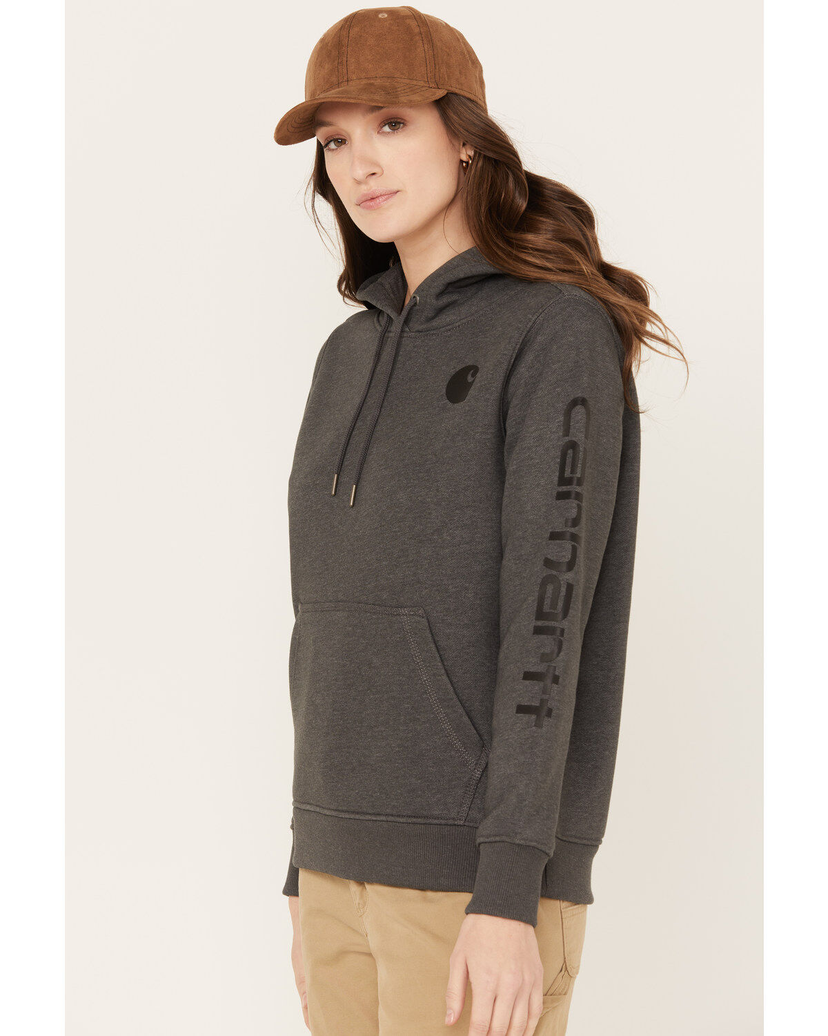 Women's Carhartt Clarksburg Graphic Sleeve Pullover Sweatshirt Hoodie