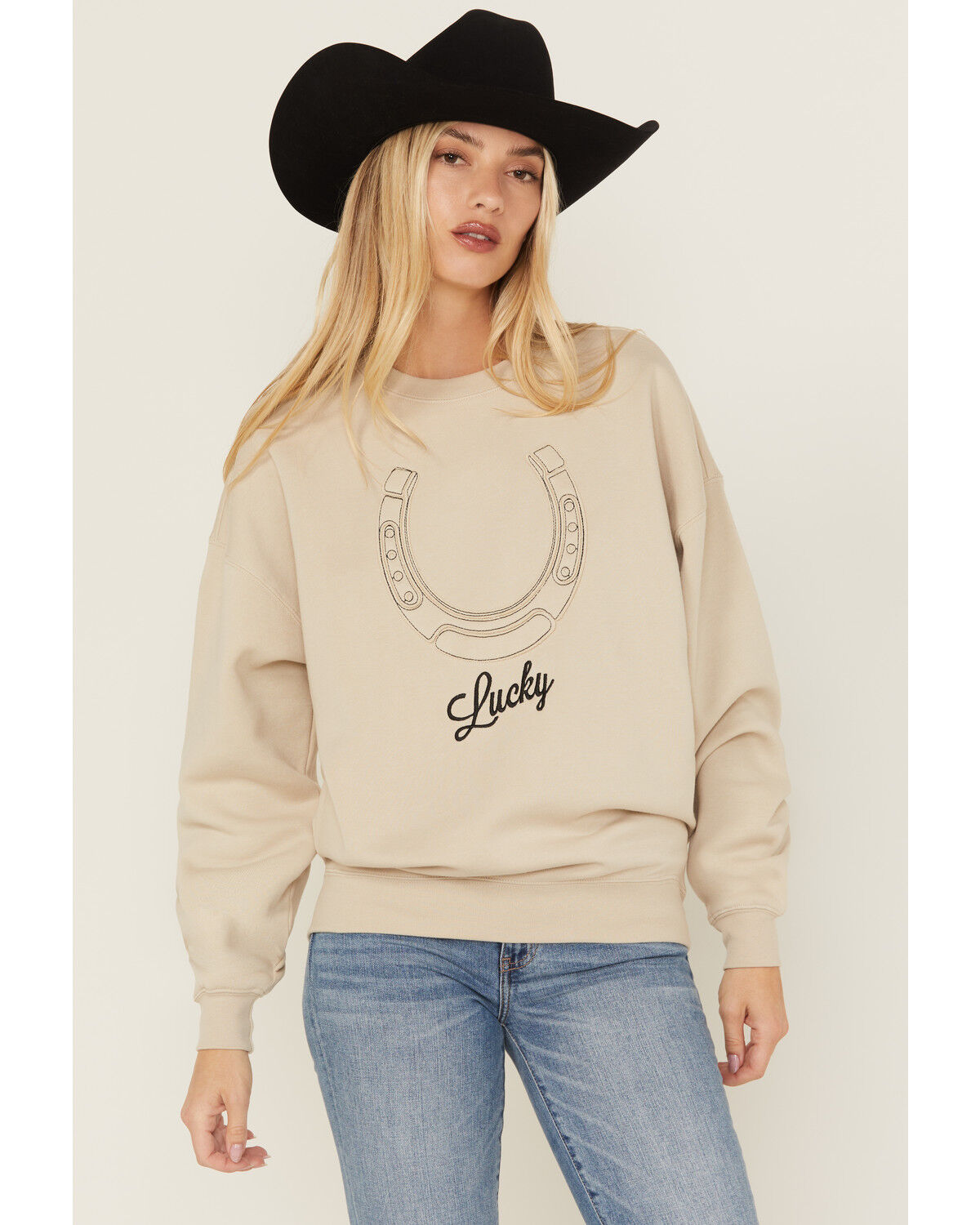 Women's Youth in Revolt Embroidered Lucky Crewneck Sweatshirt