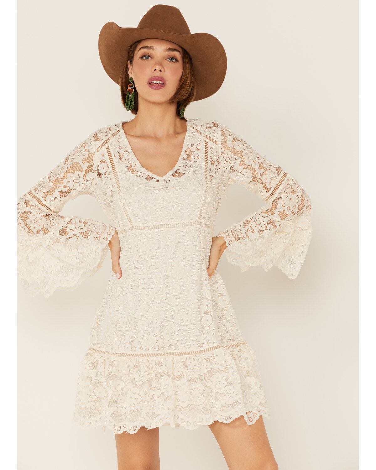 Women's Scully Honey Creek By Lace Crochet Long Sleeve Dress