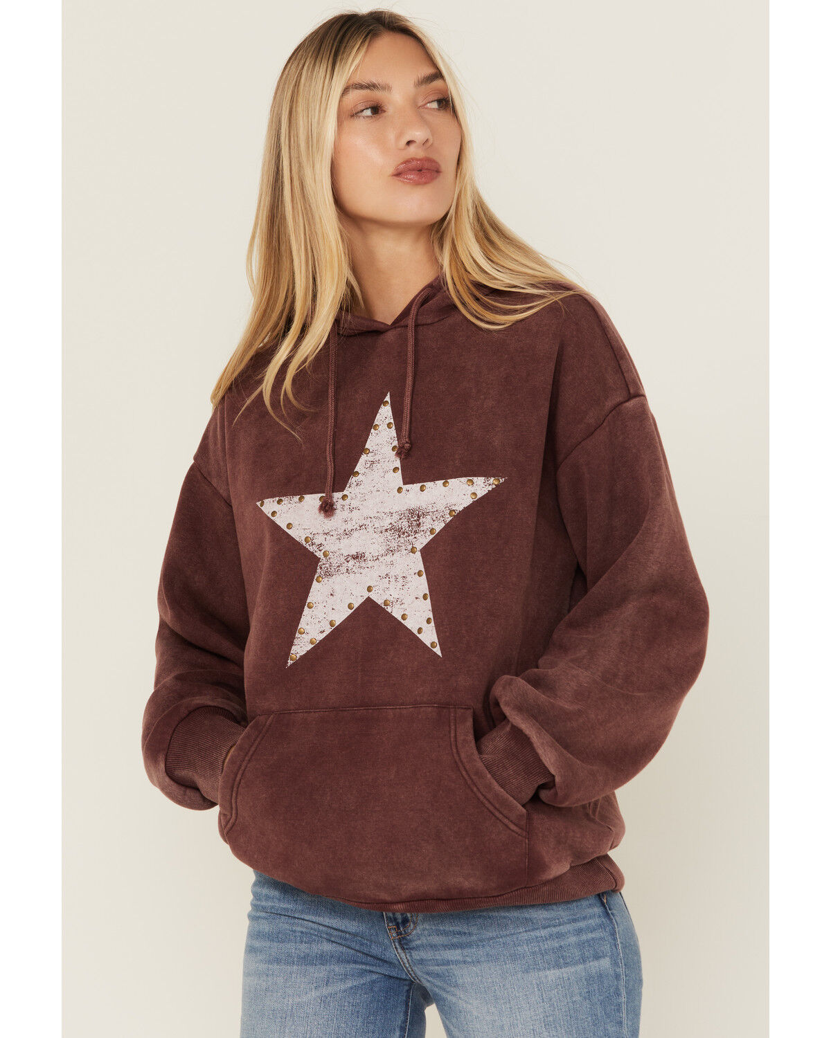 Women's Youth in Revolt Studded Star Graphic Hoodie