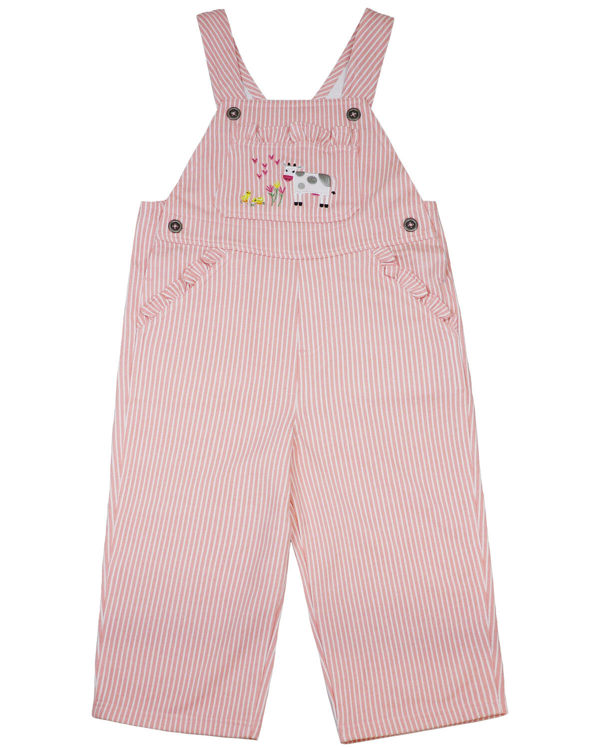 Girls' John Deere Infant Railroad Striped Print Overalls