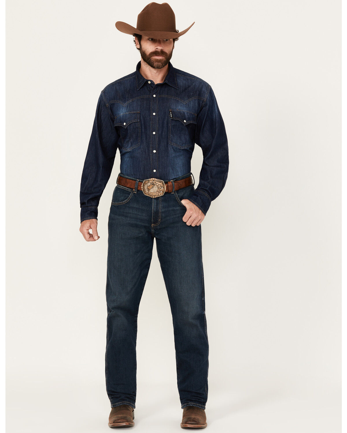 Men's Wrangler 20X Medium Wash Harper Slim Bootcut Stretch Denim Jeans