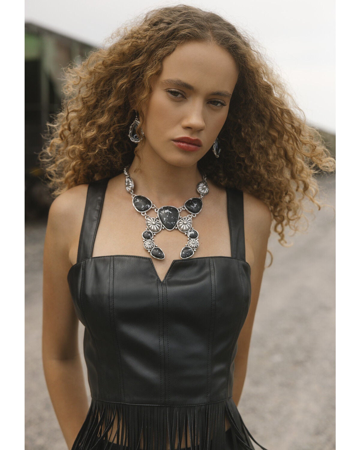 Women's Idyllwind Roycroft Faux Leather Fringe Bustier