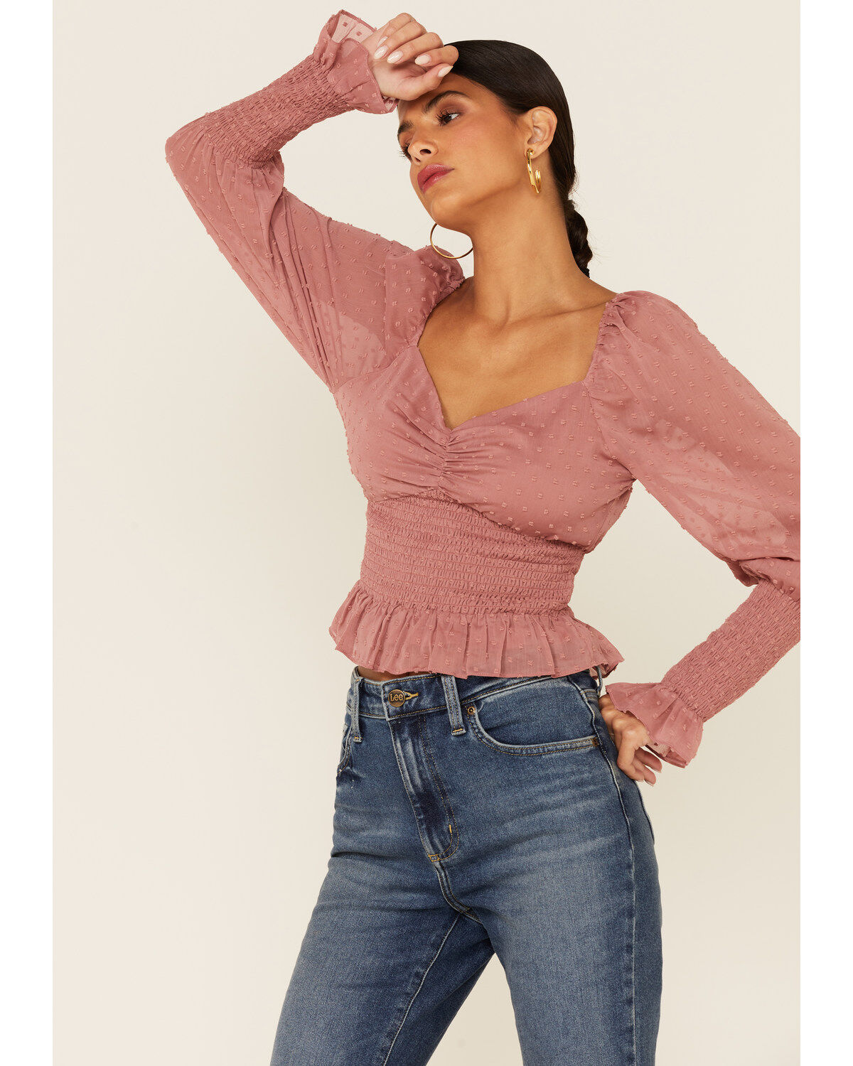 Women's Sadie & Sage Rachel Smocked Long Sleeve Top