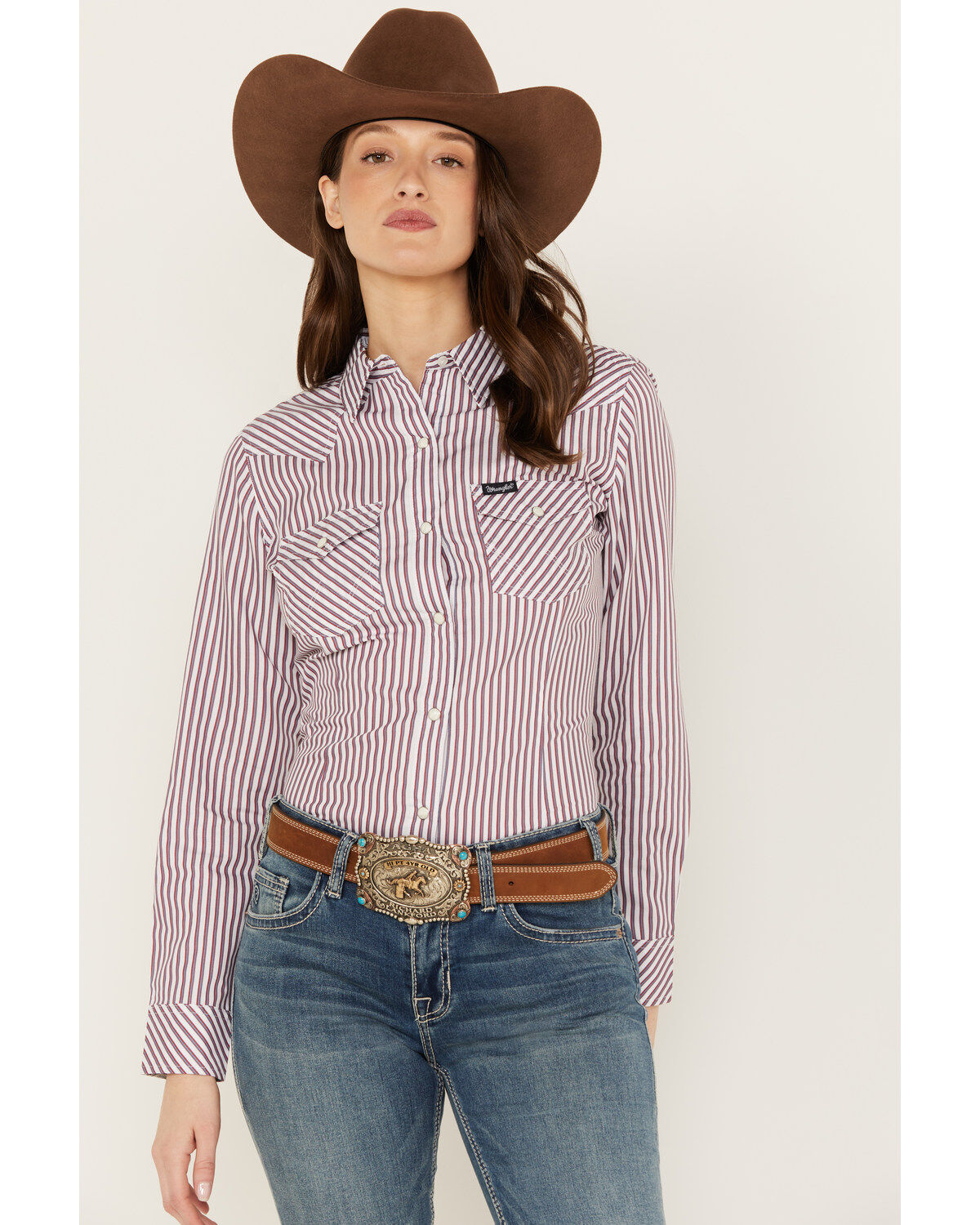 Women's Wrangler Striped Long Sleeve Snap Western Shirt