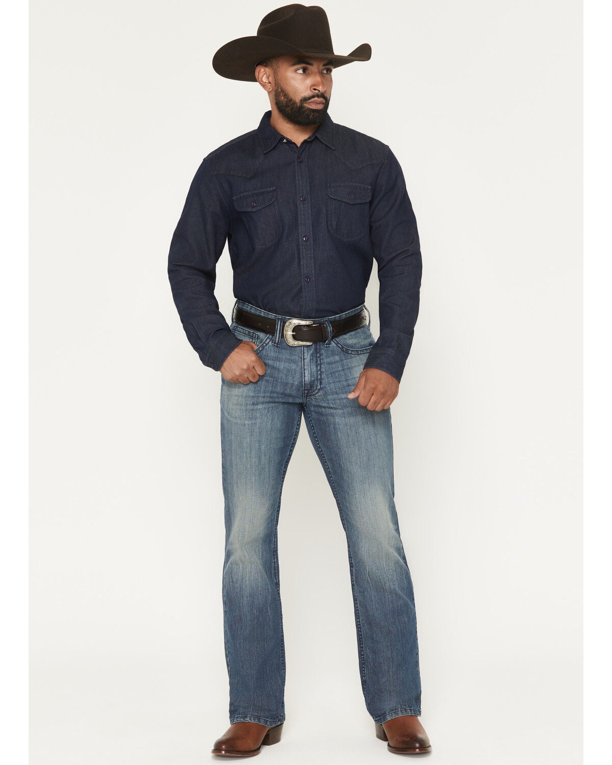 Men's Cody James Texas Wash Wyatt Slim Bootcut Stretch Denim Jeans