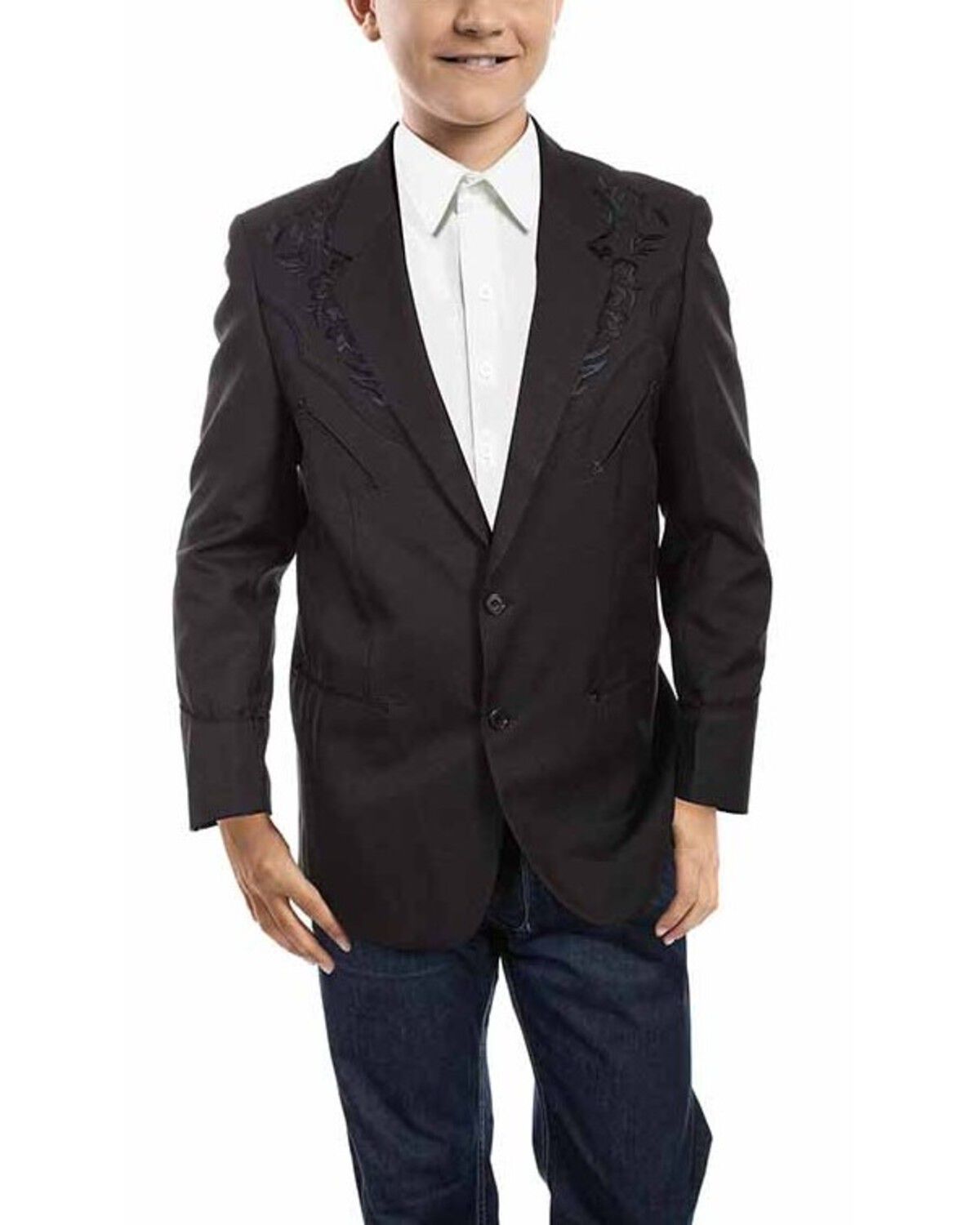 Boys' Scully Floral Embroidered Button-Down Sportcoat