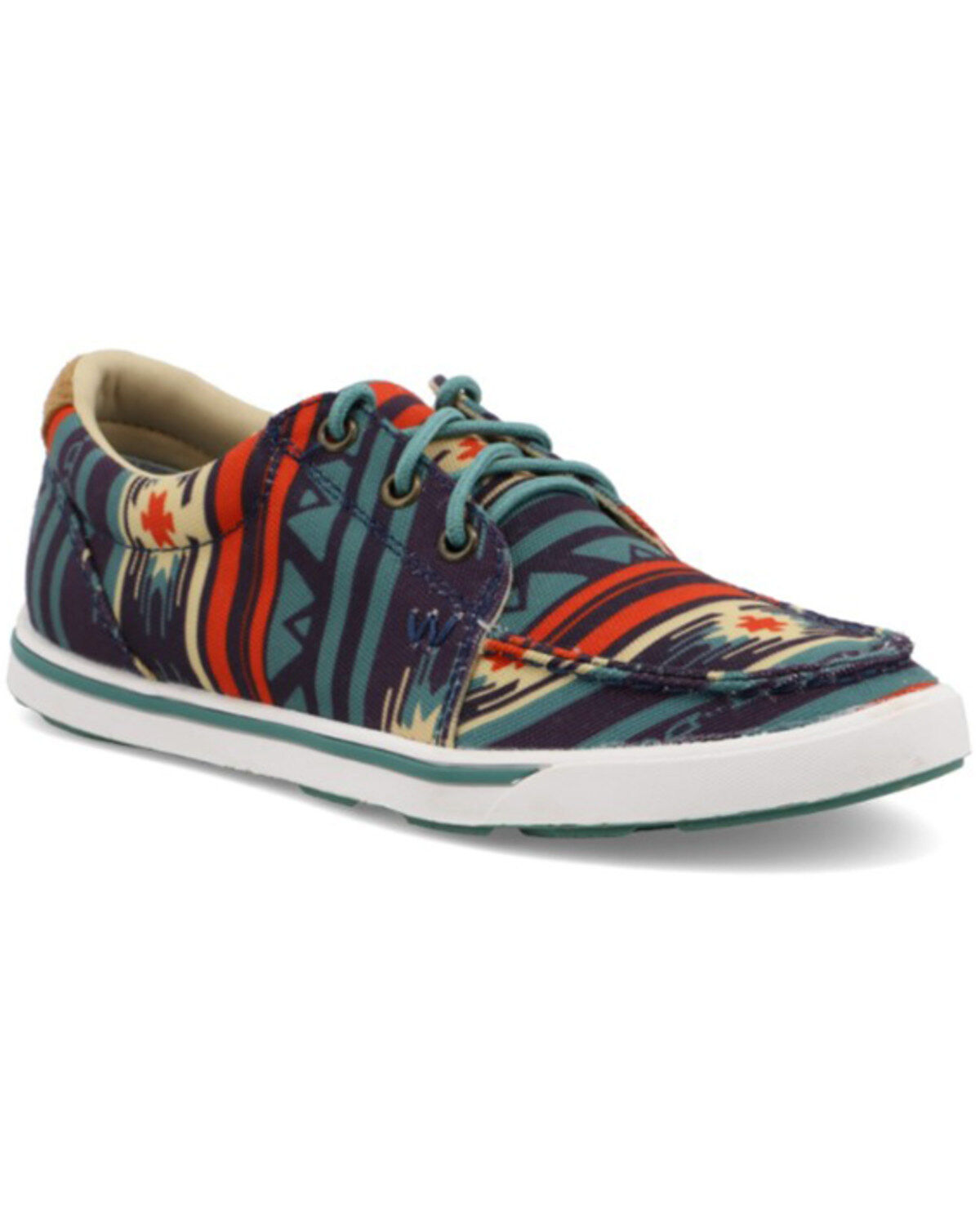 Women's Wrangler Footwear Retro Navy Southwestern Shoes - Moc Toe