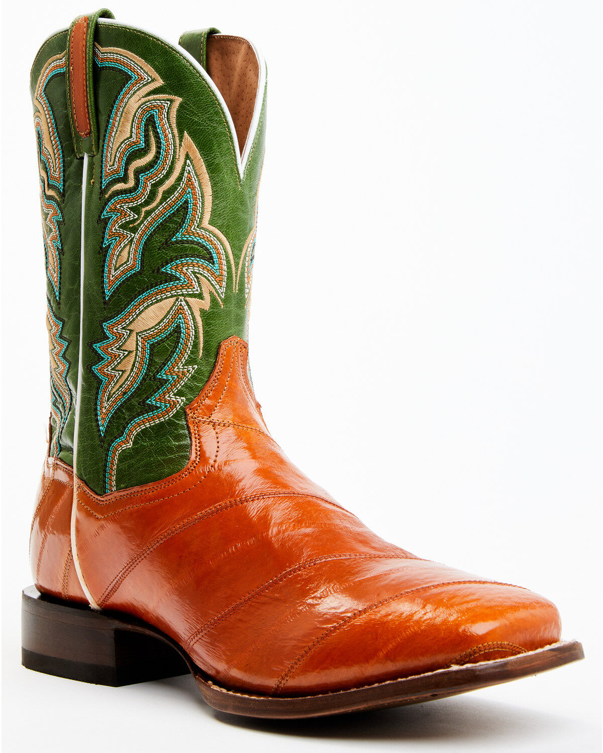 Men's Dan Post Camel Eel Exotic Western Boots - Broad Square Toe